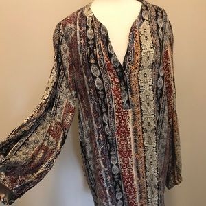 Printed long sleeve dress/tunic